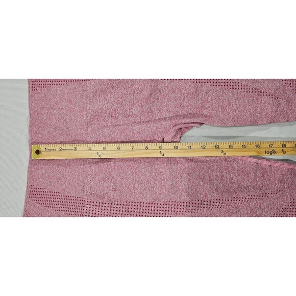 IMI Womens Activewear Leggings High Waisted Crop Pink Waffle Knit Yoga S/M - Picture 8 of 10